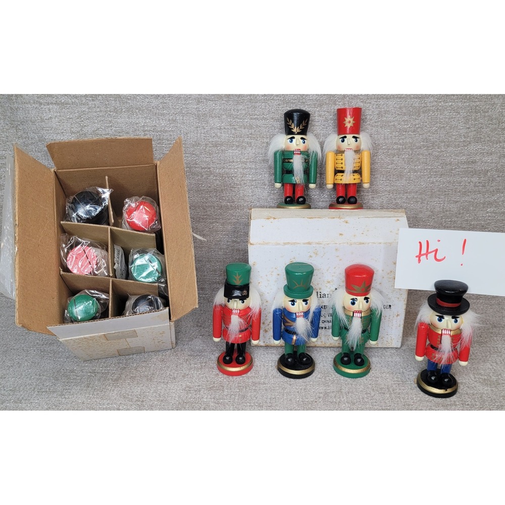 Lillian Vernon Nutcracker Place Card Holders Wood Christmas Holiday Decor 12 NEW